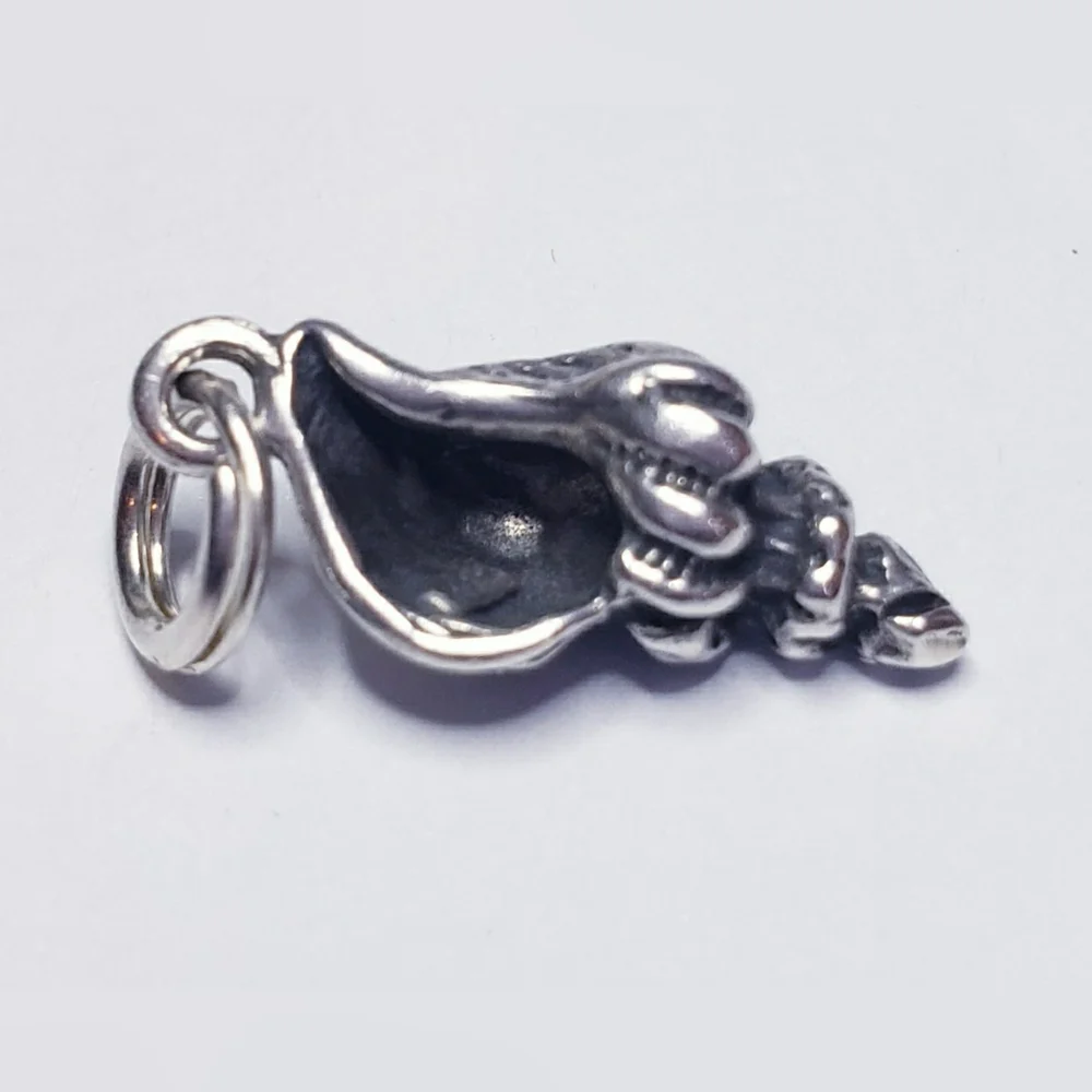 Conch Shell Sterling Silver Charm Pendant.
